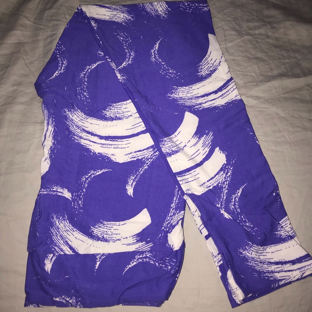 LLR EUC purple and white brushstroke TC leggings